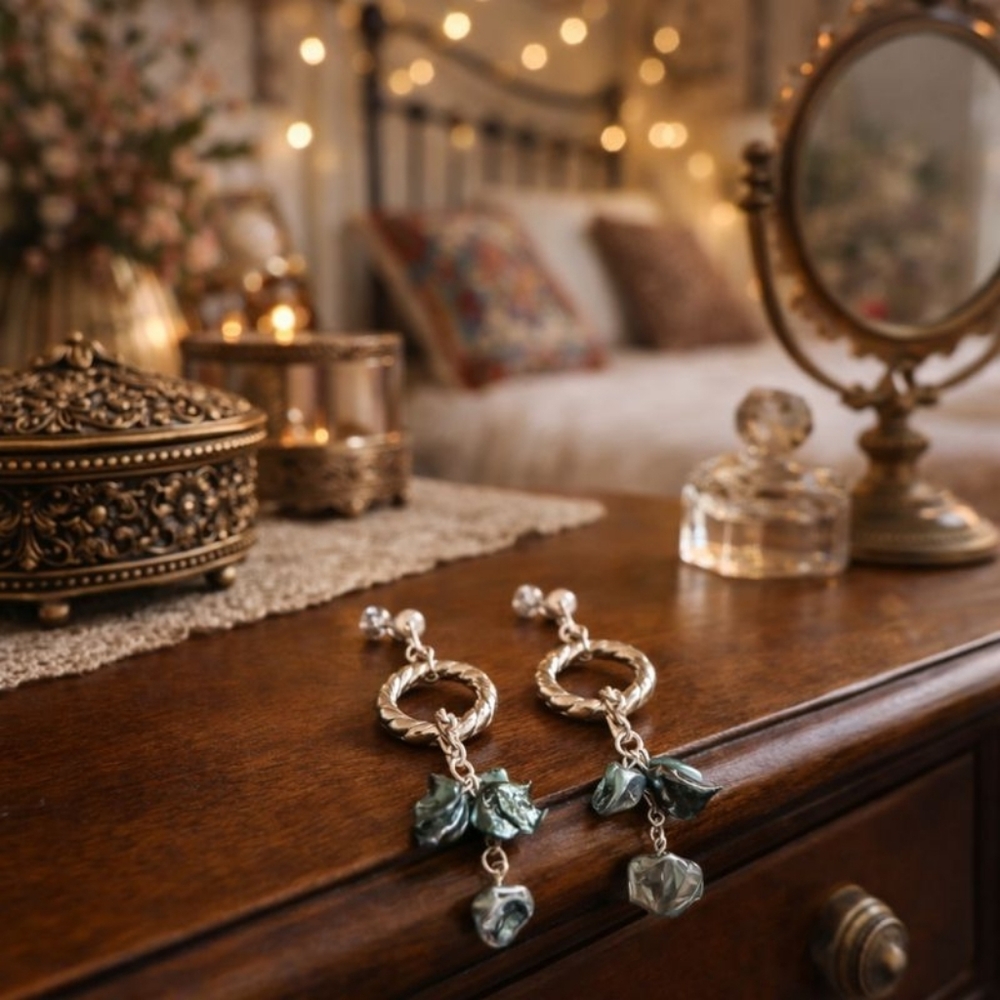 Mermaidcore Earrings Imperfectly Shaped Grey Keshi Pearls - New Item (3")